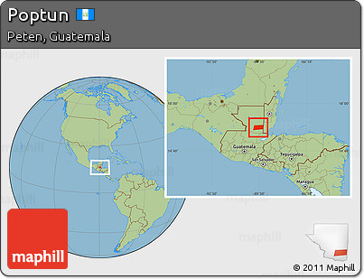 Savanna Style Location Map of Poptun