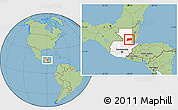 Savanna Style Location Map of Poptun, highlighted country