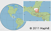 Savanna Style Location Map of Poptun, highlighted parent region