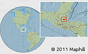 Savanna Style Location Map of Poptun, hill shading