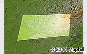 Physical Map of Poptun, darken
