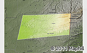 Physical Map of Poptun, darken, semi-desaturated
