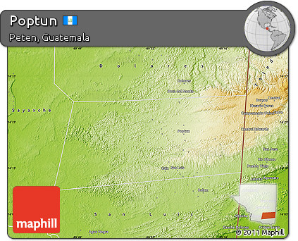 Physical Map of Poptun