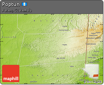 Physical Map of Poptun
