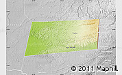 Physical Map of Poptun, lighten, desaturated