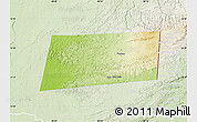 Physical Map of Poptun, lighten