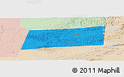 Political Panoramic Map of Poptun, lighten