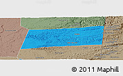 Political Panoramic Map of Poptun, semi-desaturated
