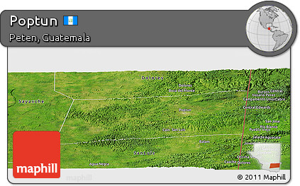 Satellite Panoramic Map of Poptun
