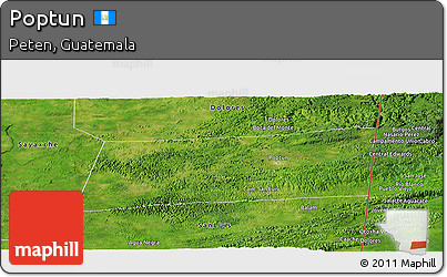 Satellite Panoramic Map of Poptun