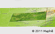 Satellite Panoramic Map of Poptun, physical outside