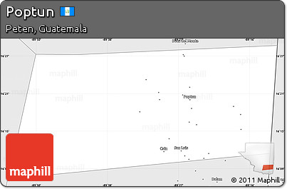 Silver Style Simple Map of Poptun