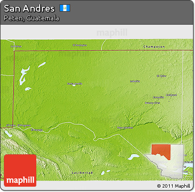 Physical 3D Map of San Andres
