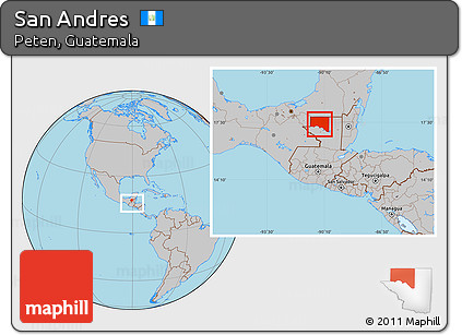 Gray Location Map of San Andres, within the entire country