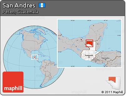 Gray Location Map of San Andres, highlighted country