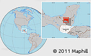 Gray Location Map of San Andres, highlighted country, highlighted parent region