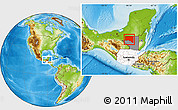 Physical Location Map of San Andres, highlighted country, highlighted parent region