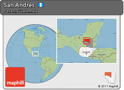 Savanna Style Location Map of San Andres, highlighted country, highlighted parent region