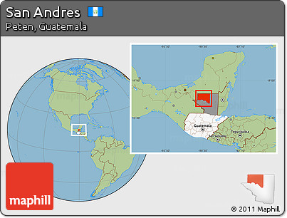 Savanna Style Location Map of San Andres, highlighted country, highlighted parent region