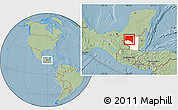 Savanna Style Location Map of San Andres, highlighted parent region, hill shading