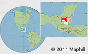 Savanna Style Location Map of San Andres, highlighted parent region