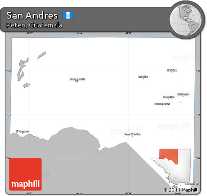 Gray Simple Map of San Andres, single color outside