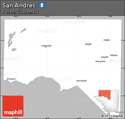 Gray Simple Map of San Andres, single color outside