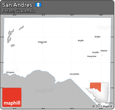 Gray Simple Map of San Andres, single color outside