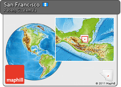Physical Location Map of San Francisco, highlighted parent region