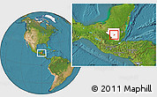 Satellite Location Map of San Francisco, highlighted parent region
