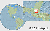 Savanna Style Location Map of San Francisco, highlighted parent region, hill shading