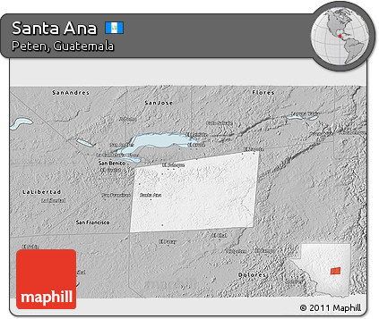 Gray 3D Map of Santa Ana
