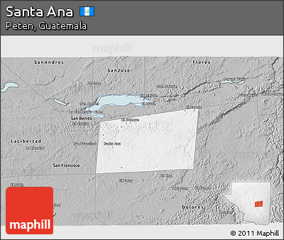 Gray 3D Map of Santa Ana