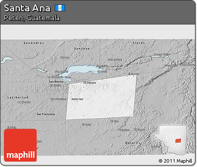 Gray 3D Map of Santa Ana