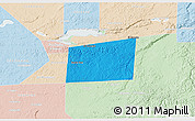 Political 3D Map of Santa Ana, lighten