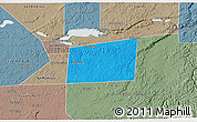 Political 3D Map of Santa Ana, semi-desaturated