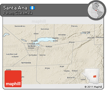 Shaded Relief 3D Map of Santa Ana