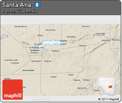 Shaded Relief 3D Map of Santa Ana