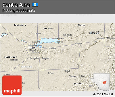 Shaded Relief 3D Map of Santa Ana