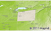 Shaded Relief 3D Map of Santa Ana, physical outside