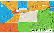 Shaded Relief 3D Map of Santa Ana, political outside