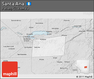 Silver Style 3D Map of Santa Ana