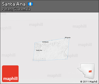 Silver Style 3D Map of Santa Ana, single color outside