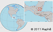 Gray Location Map of Santa Ana, within the entire country