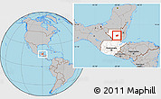 Gray Location Map of Santa Ana, highlighted country