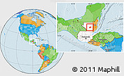 Political Location Map of Santa Ana, highlighted country