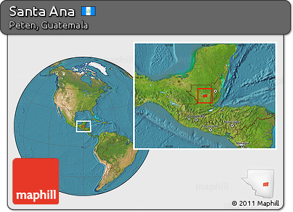 Satellite Location Map of Santa Ana