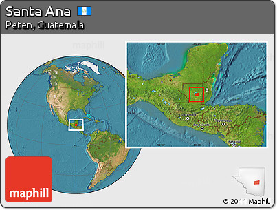 Satellite Location Map of Santa Ana