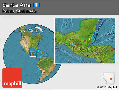 Satellite Location Map of Santa Ana