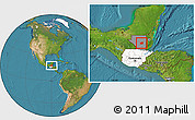 Satellite Location Map of Santa Ana, highlighted country, highlighted parent region